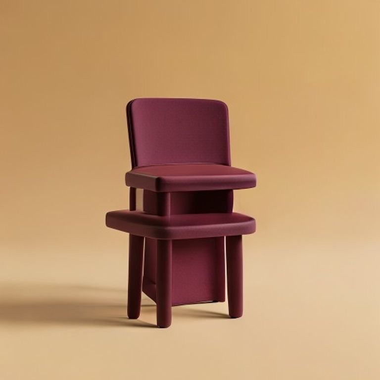 Cove Armless Chair — Deep Maroon