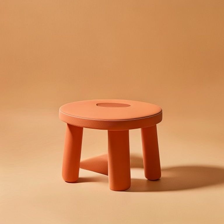 Patla Low Stool — Terracotta